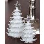 Acrylic hanging ornament Fir tree RION with star, glitter, white-silver, 4.7"/12cm, Ø3.5"/9cm