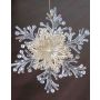 Acrylic hanging ornament Snowflake BALADI, glitter, transparent-gold, Ø6"/15cm