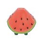 Single stem vase Watermelon slice TILLAS, with feet, red-green-brown, 4"x2.4"x3.4"/10x6x8,7cm