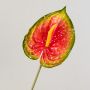 Artificial Anthurium JASMINA, green-red, 30"/75cm, 5.5"x7"/14x18cm