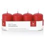 Advent candles JENARO, 4 pieces, red, 8cm, Ø5cm, 18h - Made in Germany