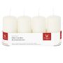 Advent candles JENARO, 4 pieces, ivory, 10cm, Ø5cm, 23h - Made in Germany