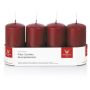 Advent candles JENARO, 4 pieces, bordeaux, 10cm, Ø5cm, 23h - Made in Germany