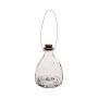Glass bottle SUMIRE, handle, cork lid, bee motif, transparent, 5"/13 cm, Ø 3.5"/9 cm