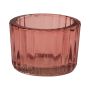 Votive glass ALYENNA with vertical stripes, red-transparent, 1.5"/3,7 cm, Ø 2.2"/5,5 cm