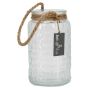 KAPPY lantern with rope, patterned, clear, 18.5 cm, Ø 11 cm