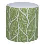 GRY pouffe, leaf pattern, green, 45 cm, Ø40 cm