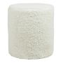 MILLE teddy stool, white, 45cm, Ø40cm