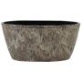 Oval terracotta bowl VELUM with grain effect, taupe, 13"x5.9"x5.9"/32x15x15cm