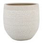 Pot DOMANO of ceramic, speckled, beige, 5.9"/15cm, Ø6.7"/17cm