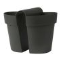 Railing plant pot VINAYA for your balcony, made of plastic, anthracite, 13"x10"x10"/33x25x26cm