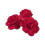 DELPHINE wooden rose blossoms, 5 pieces, red, Ø5cm