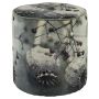 Velvet SARON stool, poppy motif, grey-purple-white, 45cm, Ø40cm