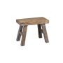 Rectangular wooden stool ALVE, brown-grey, 25x12x20cm