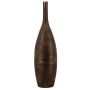 Decorative ceramic bottle vase RODYN with grooves, colour gradient, gold, 31"/80cm, Ø9"/23cm