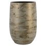 RODYN ceramic vase with grooves, colour gradient, white and gold, 50 cm, Ø32 cm