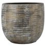 RODYN grooved ceramic pot, colour gradient, brown, 32 cm, Ø34 cm