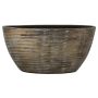 Oval ceramic bowl RODYN with grooves, colour gradient, brown, 19"x8"x10"/49x20x25cm