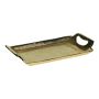 NIKOLINE rectangular tray with handles, aluminium, gold, 21x9x8cm