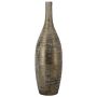 RODYN decorative ceramic vase with grooves, colour gradient, brown, 80 cm, Ø23 cm