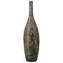 RODYN decorative ceramic bottle vase with grooves, colour gradient, brown, 100 cm, Ø 26 cm