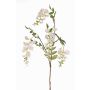 Artificial wisteria branch SOULA with flowers, white, 31"/80cm, Ø2.8"-3.1"/7-8cm