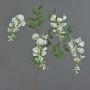 Artificial wisteria branch SOULA with flowers, white, 80 cm, Ø 7–8 cm