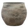 Rustic CINMIK ceramic pot with colour gradient, pattern, brown, 14"/36cm, Ø15"/39cm