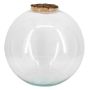 Glass spherical terrarium JABUEL with cork lid, clear, 13"/34cm, Ø14"/35cm