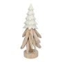 TOJA decorative fir tree figurine, made of wood and ceramic, natural white, 36 cm, Ø13 cm