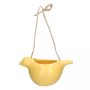 SAREEN bird hanging basket made of dolomite, yellow, 15.5 x 8.3 x 7.5 cm