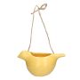 SAREEN dolomite hanging bird planter, yellow, 21.1 x 11.7 x 10.5 cm