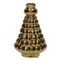 Decorative fir tree bottle BRIXON, polka dot pattern, ceramic, gold metallic, 6.1"/15.5cm, Ø3.9"/9.8cm