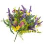 Decorative summer bouquet ERIFE lavender buttercup, coloured, 10"/25cm, Ø 8"/20cm