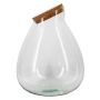 ELULY storage jar with cork lid, recycled, clear, 45 cm, Ø34 cm