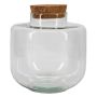JEKYS storage jar with cork lid, recycled, clear, 21 cm, Ø19 cm