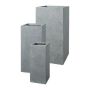 Square planter KIRIMA, 3 pieces, fibreglass, grey, 8"x8"x20"/20x20x50cm, 10"x10"x24"/26x26x60cm, 13"x13"x28"/33x33x70cm