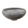 Round plant bowl NARUKO, e.g. for pedestal column, 3 pieces, fibreglass, grey, 17"x7"/43x18cm, 22"x9"/55x23,5cm, 28"x11"/72x29cm