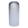 ALBURGIS flower vase with grooves, glass, silver metallic, 20 cm, Ø 8.7 cm