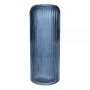ALBURGIS flower vase with grooves, glass, blue-clear, 25 cm, Ø 10 cm