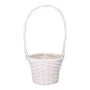 Baronika plant basket with handle, wicker, white, 48 cm, Ø25 cm