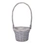 BARONIKA plant basket with handle, wicker, grey, 48cm, Ø25cm