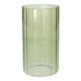 BLANDINA flower vase, glass, ribbed, green-transparent, 18cm, Ø10cm