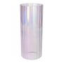 BLANDINA flower vase, glass, ribbed, purple-iridescent-transparent, 24 cm, Ø 10 cm