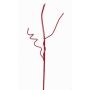 Artificial corkscrew willow branch, AZMIDI, lacquered red, 37"/95cm