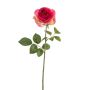 BRUNETTE artificial rose, pink and green, 70 cm, Ø 11 cm