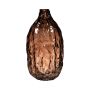 Bottle vase CLIFFORD with a marbled finish, glass, brown-clear, 9"/22cm, Ø4.4"/11.3cm