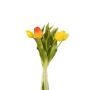Artificial tulip bouquet LEANA, yellow-green-orange, 12"/30cm, Ø8"/20cm