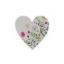 Spring decoration Heart BINKIE with flower motif, white-multicoloured, 5.3"x0.8"x5.3"/13,5x2x13,5cm