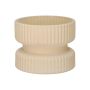 Reversible ARTORIUS glass candle holder for maxi tea lights and pillar candles, matt sand, 7cm, Ø9cm